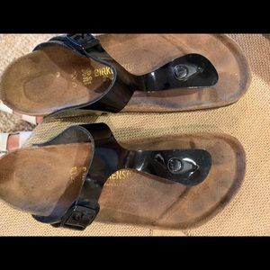 black shiny birkenstock’s